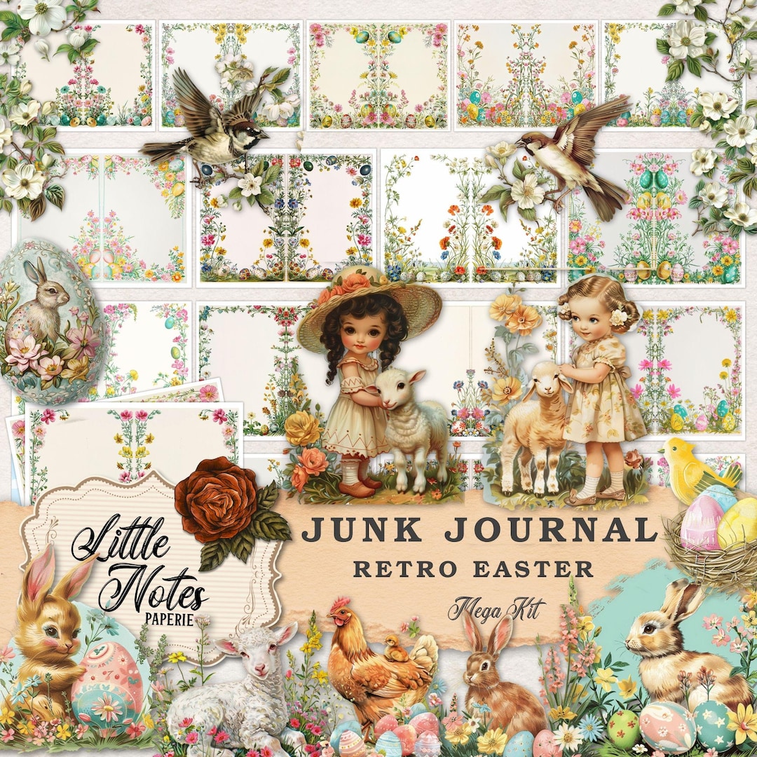 Easter Junk Journal Printables, Digital Download, Vintage Bunny ...
