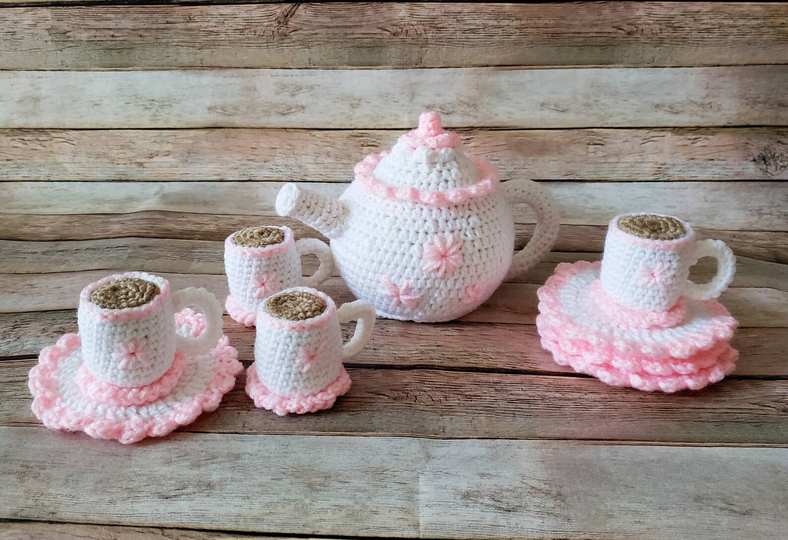 Play Tea Set Crochet Tea Set Etsy