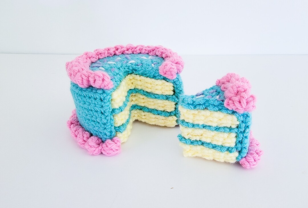 Birthday Cake, Play Food, Pretend Play Birthday Cake, Fairy Cake, Crochet Cake Etsy