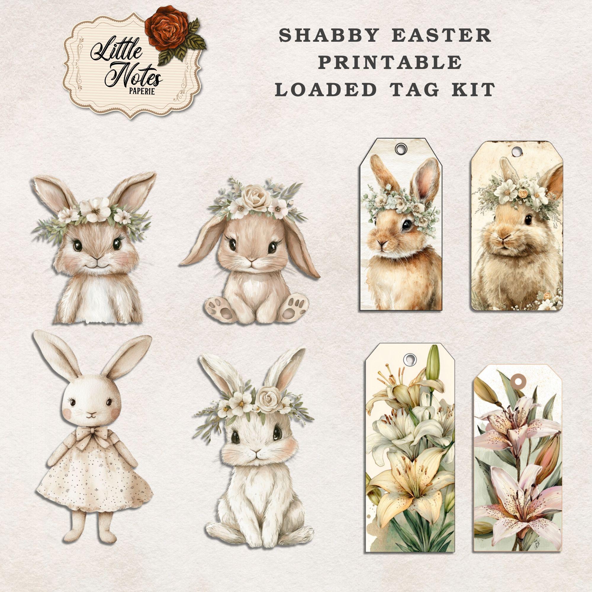 Digital Junk Journal Loaded Folder Pocket Tags, Shabby Ephemera, Easter ...