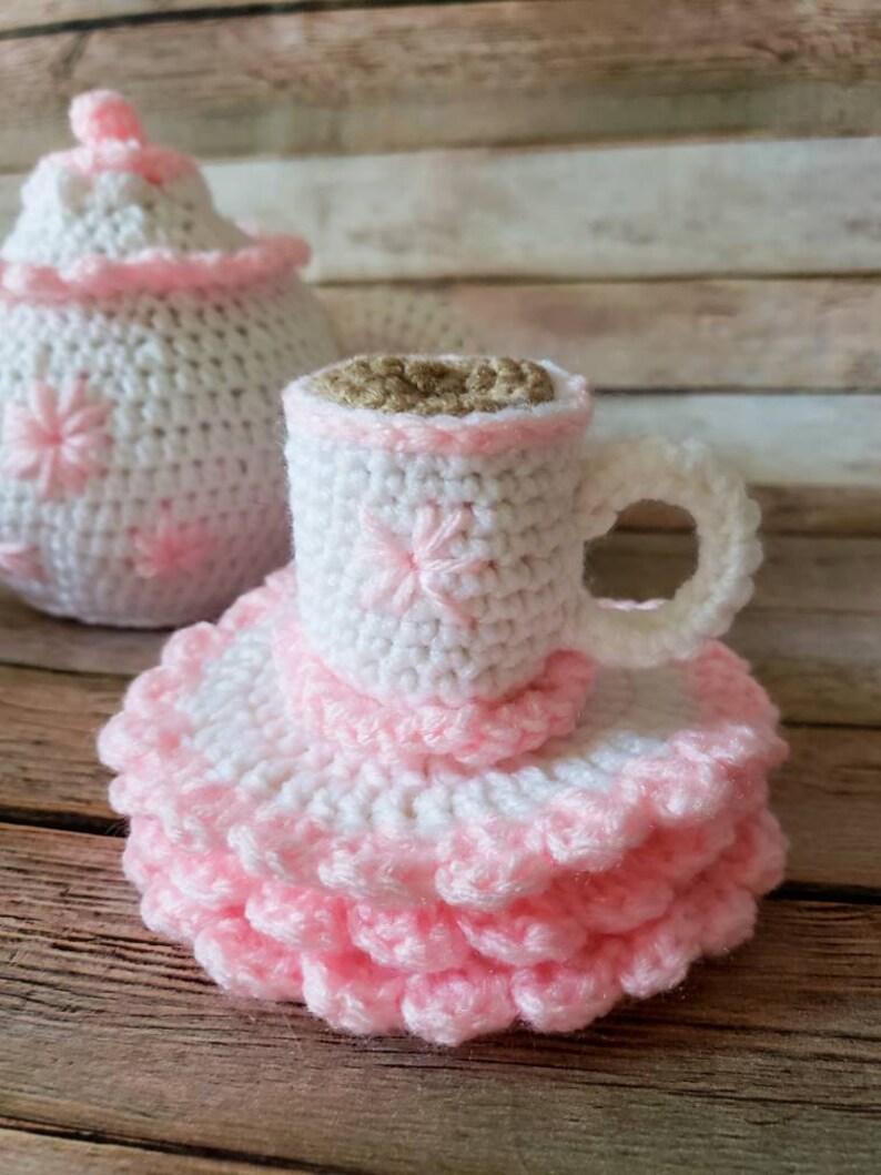 Play Tea Set Crochet Tea Set Etsy