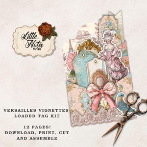 Digital Junk Journal Loaded Folder Pocket Tags, Shabby Ephemera, French ...