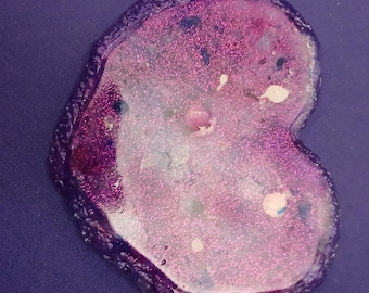 Swirled Heart resin Coaster Set and Holder