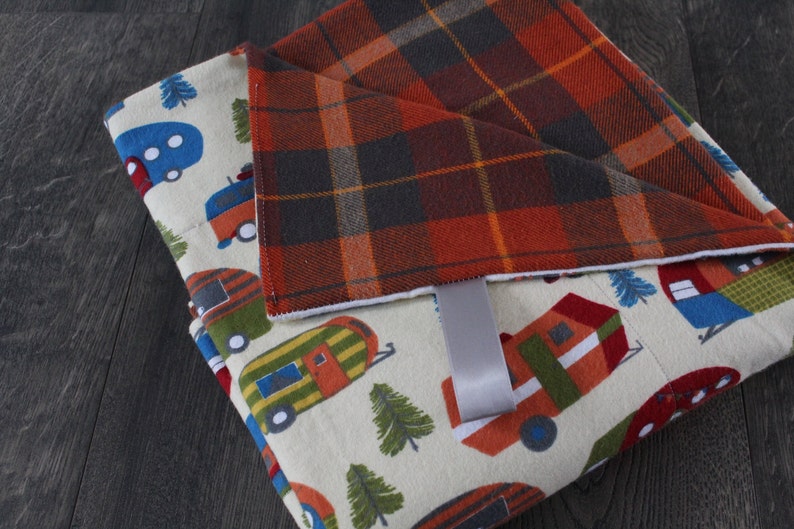Campers Baby Blanket Plaid Baby Blanket /& Burp Cloths