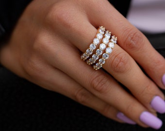 Items similar to Stacking ring gemstones with hammered silver and gold
