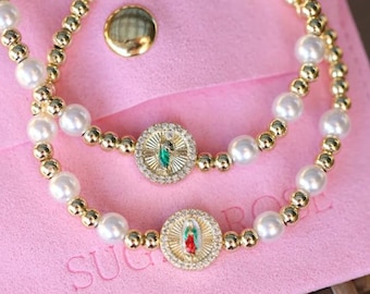 Triple Butterfly Virgen de Guadalupe Bracelet for women