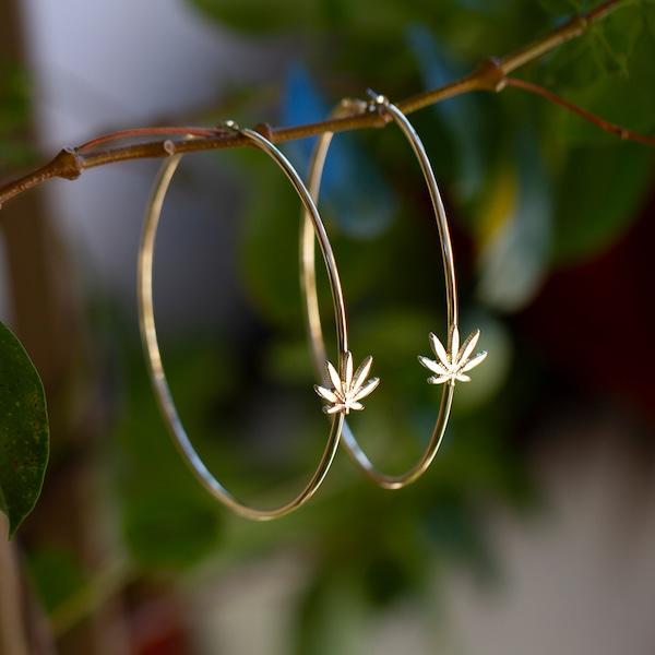 Cannabis Jewelry Hoop Earrings