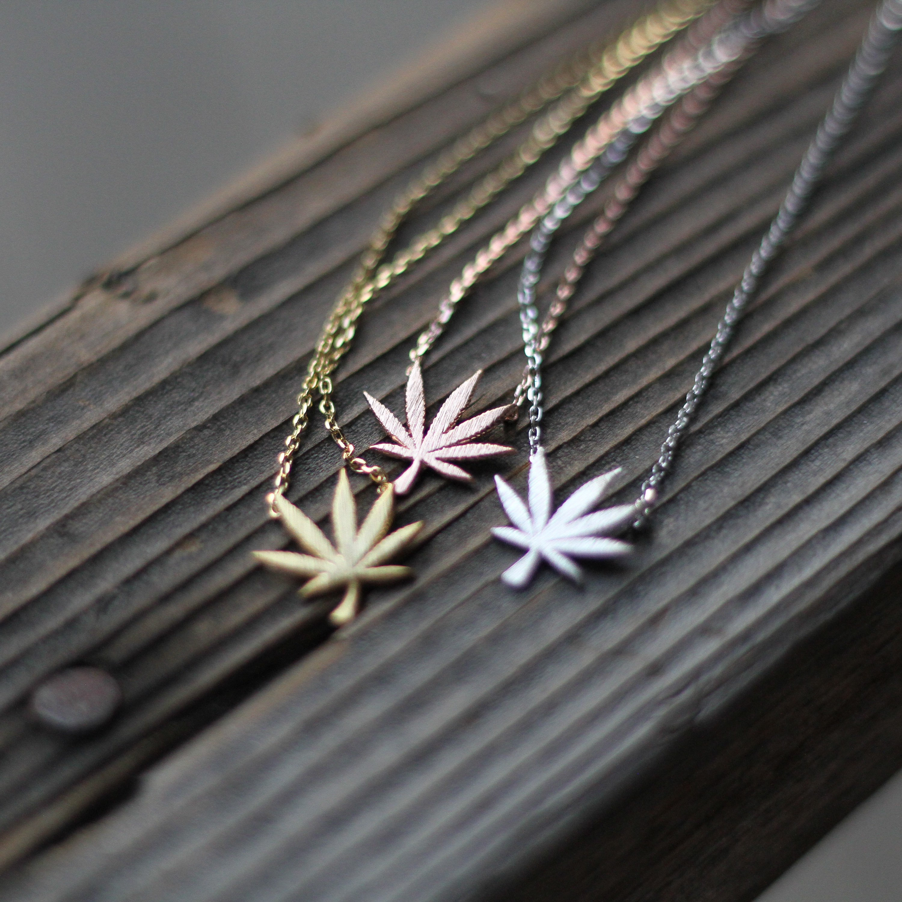 Dainty Marijuana Leaf Necklace / Cannabis Necklace / Weed Jewelry/ Marijuana Jewerly / Gold
