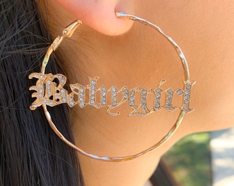 Sassy Babygirl Thin Hoops, Hoop Earrings, Dainty Earrings
