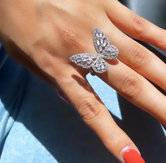 Cubic zirconia butterfly ring best sale