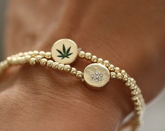 Cannabis Double Beaded Bracelet