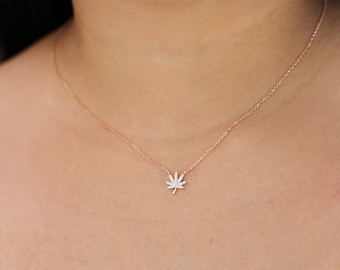 Rose Gold Cannabis Necklace