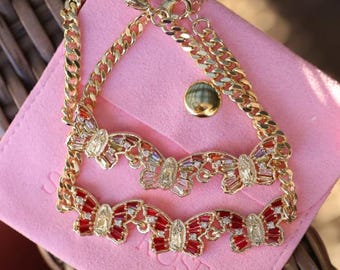 Triple Butterfly Virgen de Guadalupe Bracelet for women