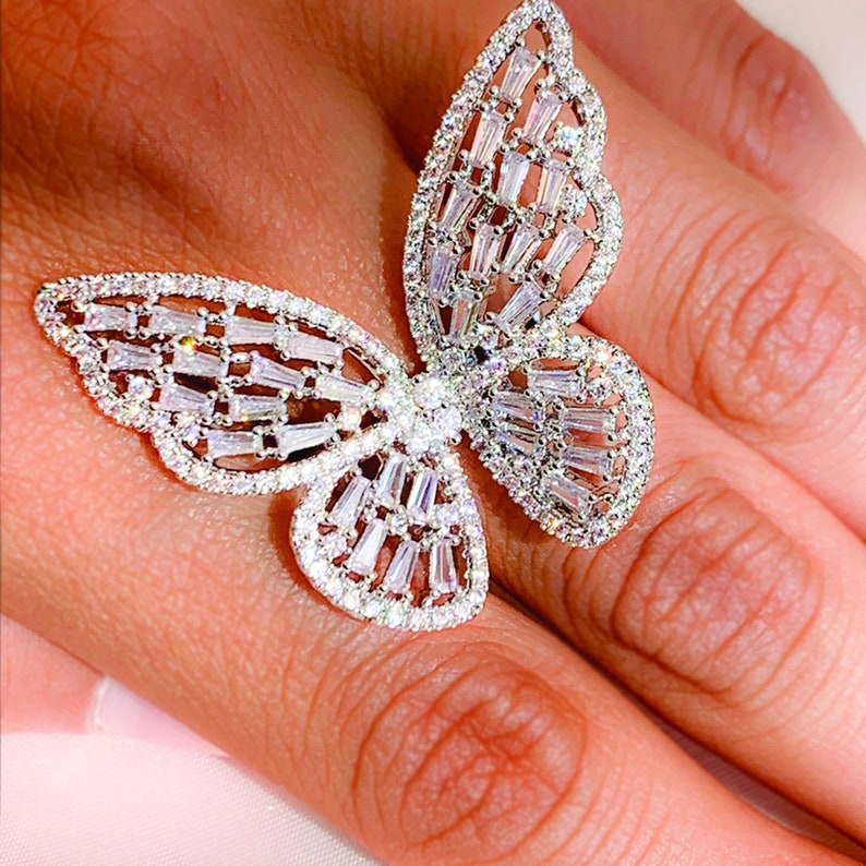 Large Butterfly Ring Etsy