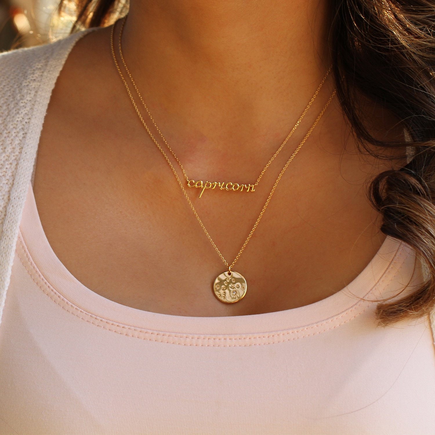 Zodiac Letter Necklace/ Horoscope 