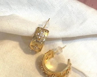Julie Half Loop Hoop Earrings Gold Filled