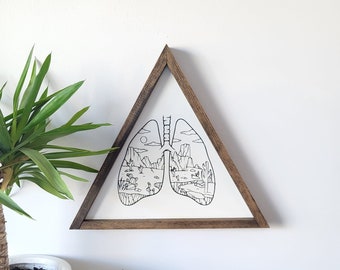 Desert Lungs Triangle Wall Art - Wood Triangle - Wall Art - Desert Lover - Arizona Desert - Southwestern Decor