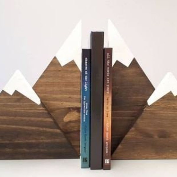 Mountain Bookends - Adventure Decor - Woodland Nursery - Mountain Decor