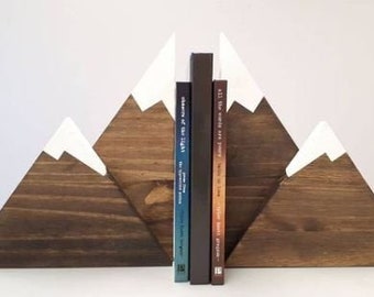 Mountain Bookends - Adventure Decor - Woodland Nursery - Mountain Decor