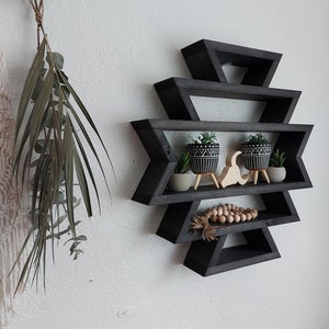 Izel Aztec Wood Shelf - Wall Hanging - Aztec Decor - Wood Shelf