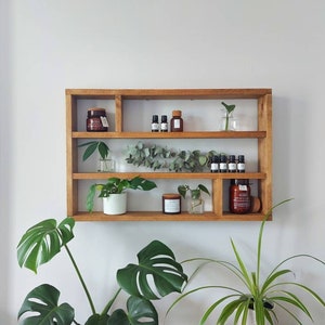 Essential Oils Wood Shelf - Wood Wall Decor - Aromatherapy Shelf - Essential Oils Display - Succulent Display