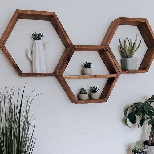 Set of 6 Hexagon Shelves Shelves Plant Shelves Etsy Australia