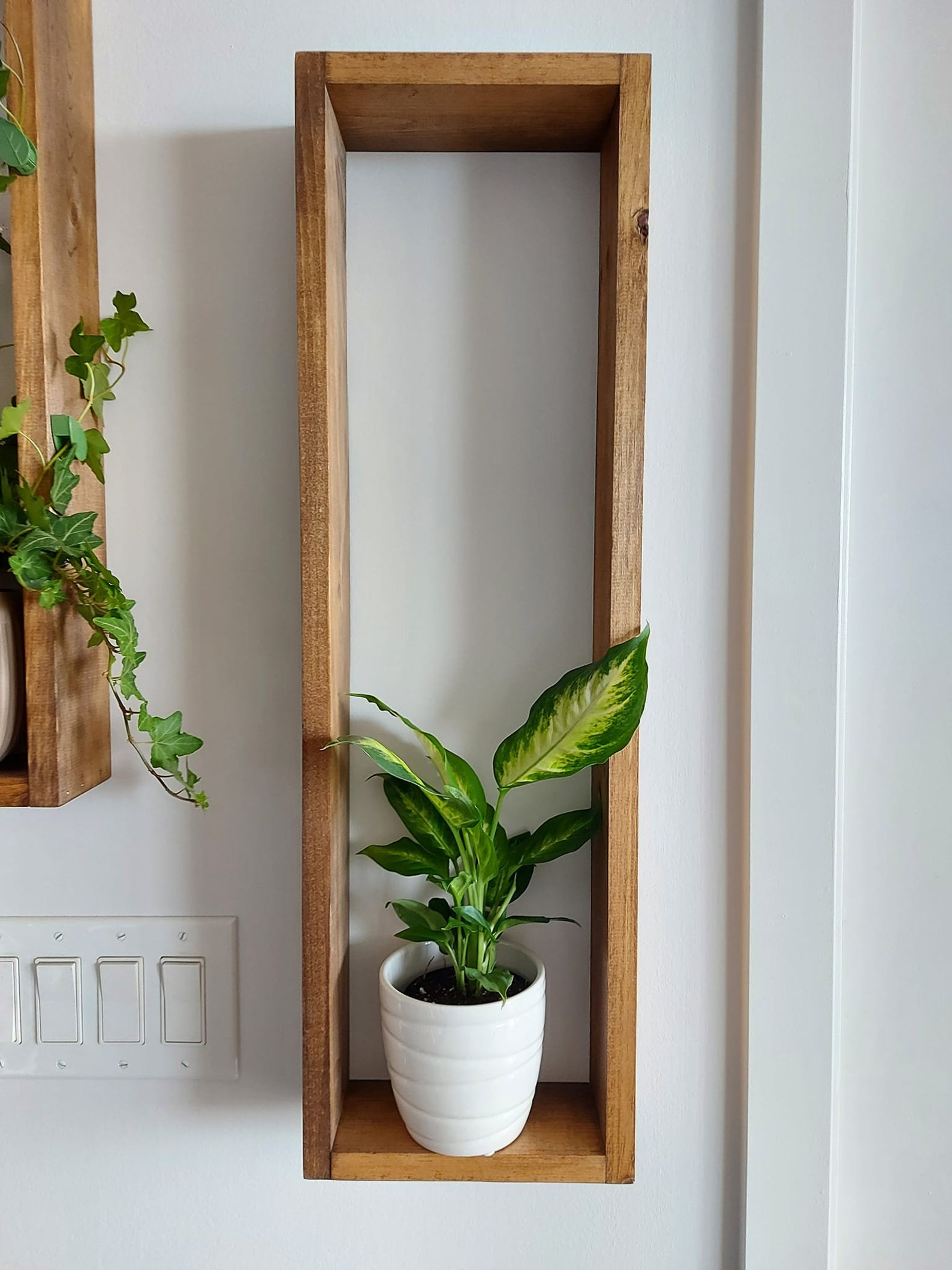 2 Set Long Wood Box Wall Décor Wood Shelves Rustic Décor Etsy