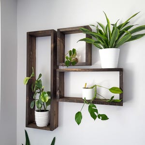 3 Set Wood Box Wall Décor - Wood Shelves - Rustic Décor - Plant Décor - Floating Box Shelves