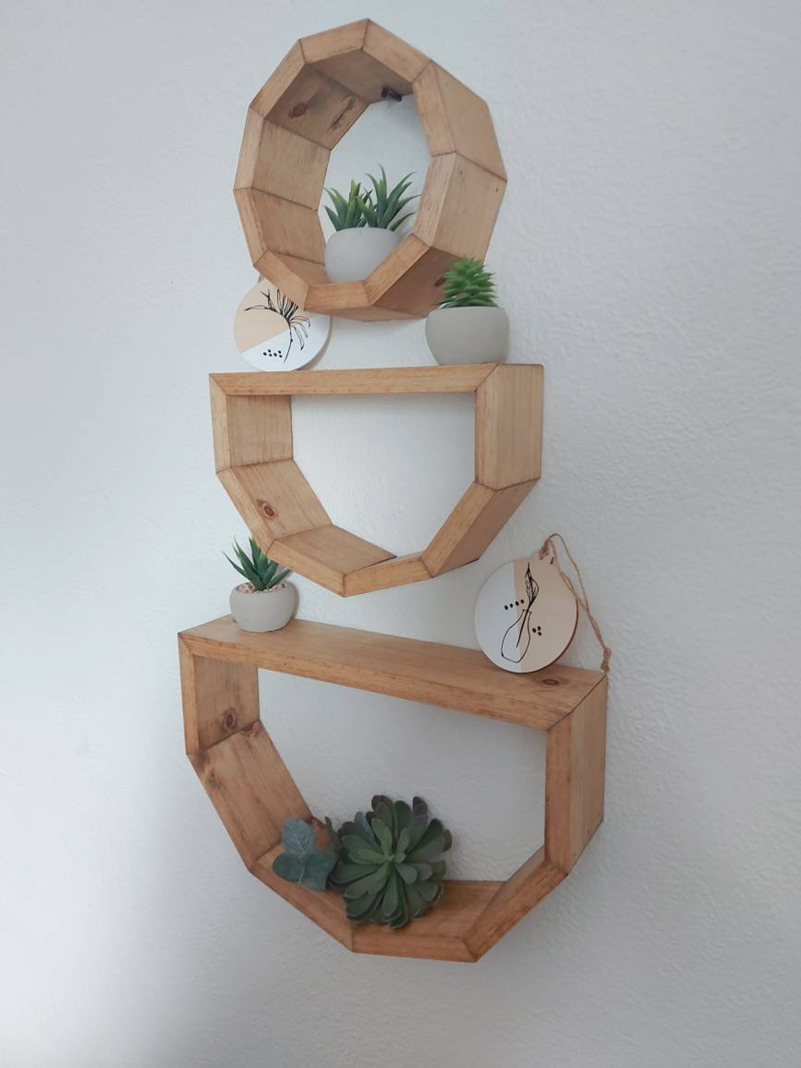 Minimalist Boho Wood Shelf Wood Shelves Plant Decor | Etsy