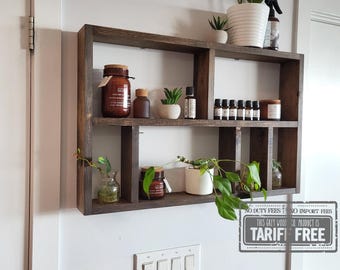 Home Essential Oils Shelf - Wood Wall Decor - Aromatherapy Shelf - Essential Oils Display - Succulent Display