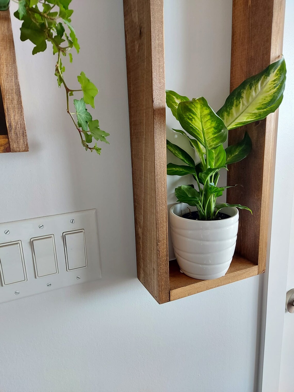 2 Set Long Wood Box Wall Décor Wood Shelves Rustic Décor Etsy