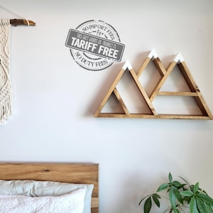 Pine Decorative Wooden Mountain Wall Shelf - Kids Wood Mountain Shelf