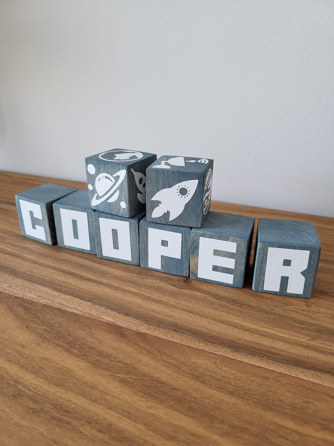 Space Name Wood Blocks - Personalized Blocks - Outer Space Nursery ...