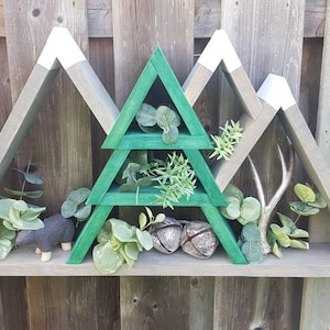 Evergreen Wood Mountain Shelf - Wood Mountain Shelf -  Rustic decor - Nursery decor - Adventure Decor