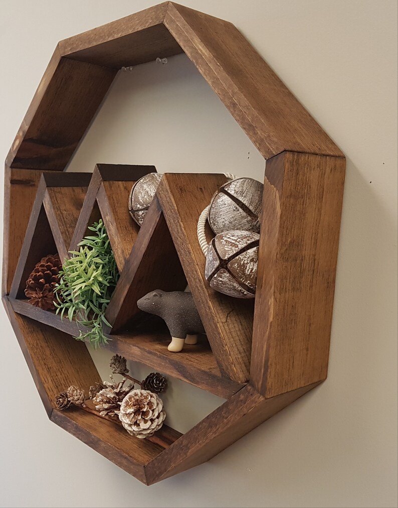 TriPeak Adventure Octagon Shelf Rustic Decor Rustic Shelf Etsy