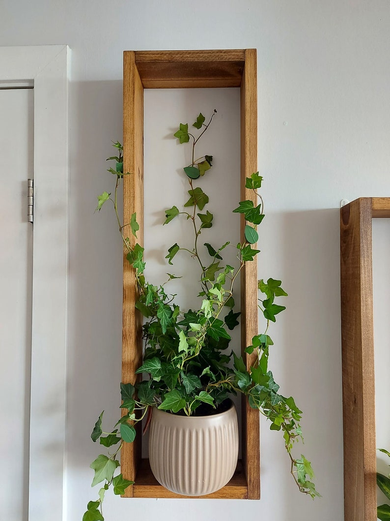 Wooden Shelves with Dark Walnut Stain