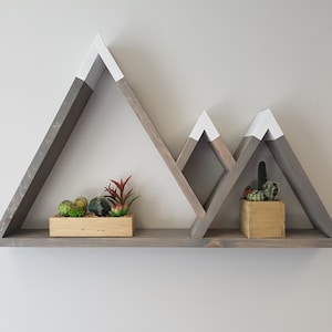Wood Mountain Shelf - Wall Decoration - Rustic Decor - adventure Decorations Floating Wood Shelf