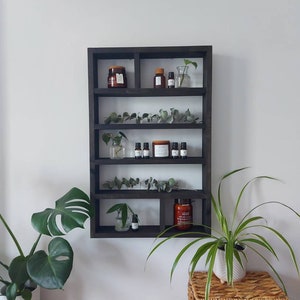 Essential Oils Wood Shelf - Wood Wall Decor - Aromatherapy Shelf - Essential Oils Display - Succulent Display