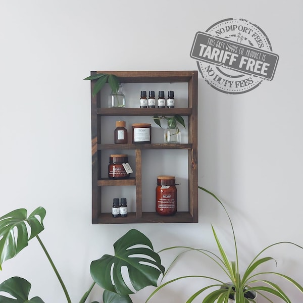 Medium Essential Oils Shelf - Wood Wall Decor - Aromatherapy Shelf - Essential Oils Display - Succulent Display