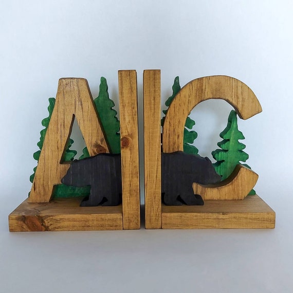 Wilderness Bookends Custom Personalized Nursery Decor Adventure