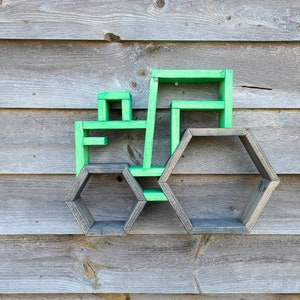 Tractor Wood Shelf - Wall Art - Man Cave - Car Room - Nursery - Boys Room - John Deer