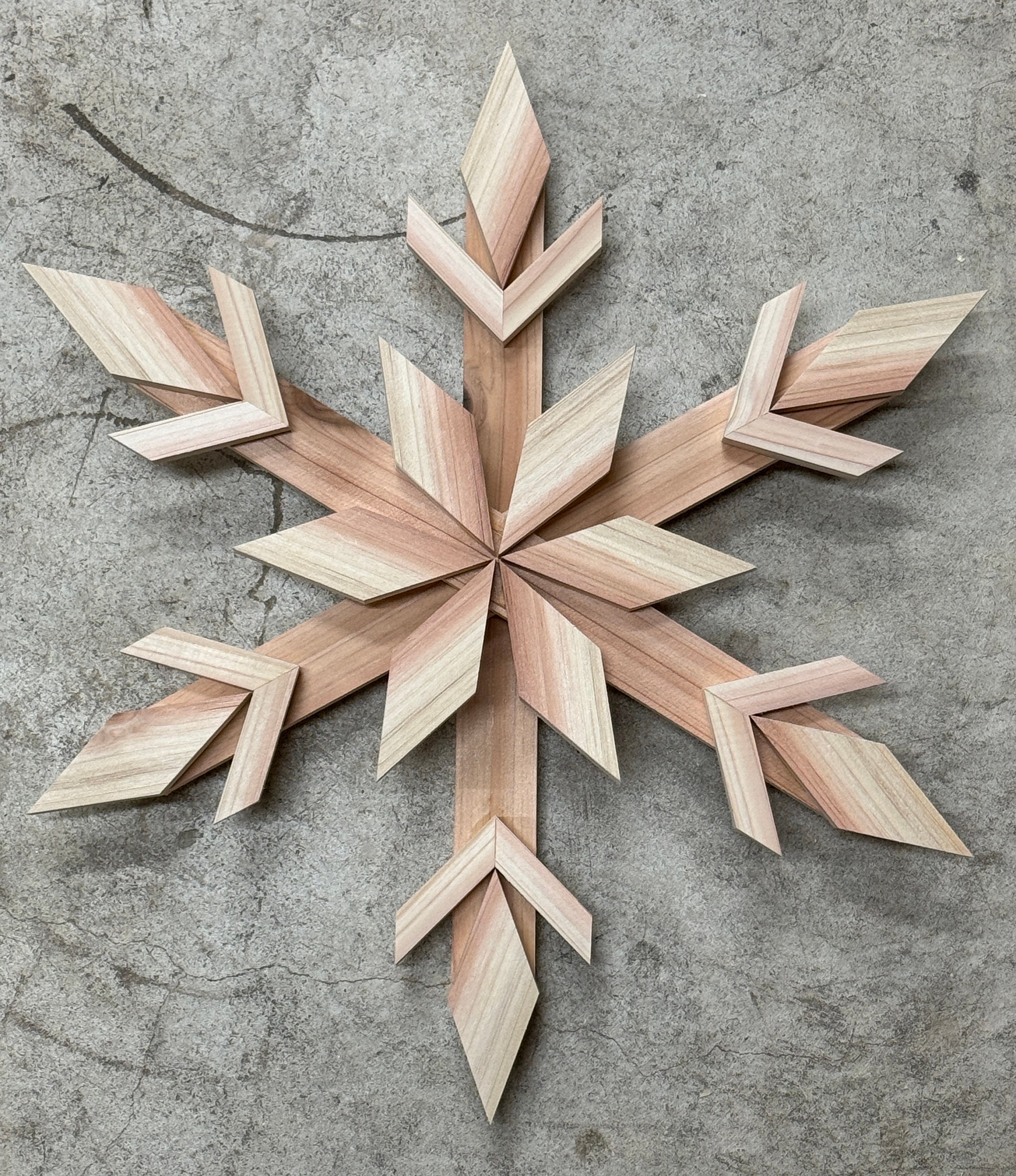 Handmade Rustic Christmas/winter Wooden Snowflake Wall Decor unfinished