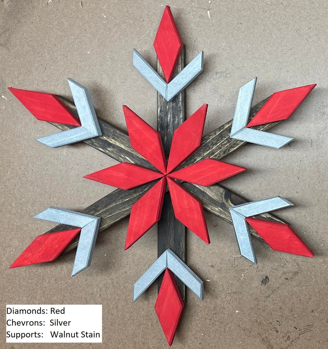 Handmade Rustic Christmas/winter Wooden Snowflake Wall Decor Etsy