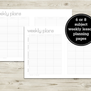 Simple Homeschool Planner Pages - Printable - Etsy