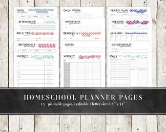 Simple Homeschool Planner Pages Printable - Etsy