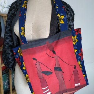Large colorful bag in wax