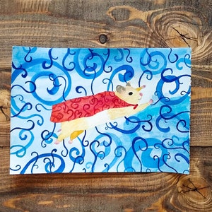 Super Bubba Hamster Print Super Pet Animal Prints Wall Decor Hamster Art Superhero