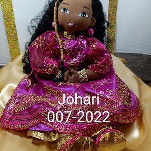 Handmade one of a kind African American cloth doll 22in