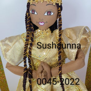 Ooak African American black cloth doll