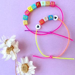 Namensarmband zur Einschulung Kinderkarten, Geschenk Schulstart personalisiert, Inhalt Zuckertüte Schultüte, Namensarmband, Schulkind Kita